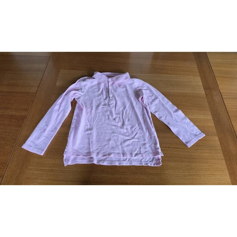Oshkosh Girl's Pink Long Sleeve Polo Shirt Size 10 READ Description